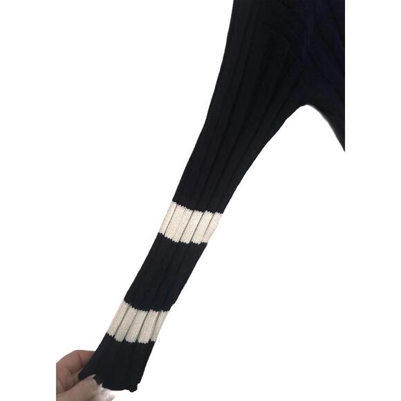 Sincerely Jules Navy/White Ribbed Crewneck Pullover Sweater Set Women's Small - Picture 4 of 9